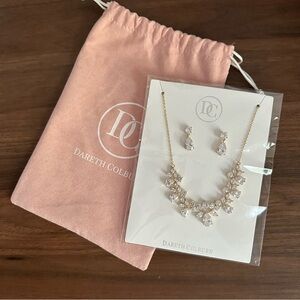 Gold CZ Necklace and Earring Set